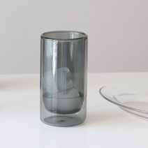 카모메키친 글로우 더블 글라스 텀블러 430ml, 그레이, 컬러:그레이