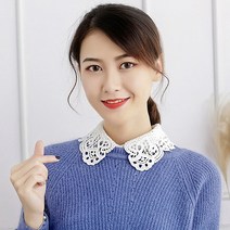 페이크 카라 넥케이프 셔츠 인조 칼라 블라우스 스웨터 스탠드 분리형 빈티지 할로우 레이스 탑 장식 옷깃