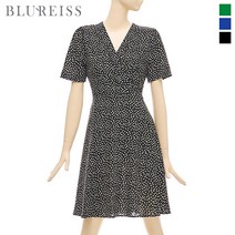 블루레이스 블루레이스 잔꽃나염V넥플레어미니원피스_B3M1OP3861