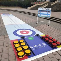 야외게임 컬링 보드게임 세트, 길이 2.2m_폭 60cm+10cm볼 8개