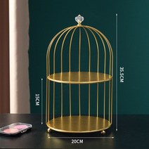 인테리어선반 철제벽선반 조립식 북유럽 스타일 새장 정리 수납 선반 화장품 박스 보관함, [10] Gold Double Layer