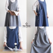 장금이앞치마 한복 앞치마 백지영 조끼형 원예용 활동하기편한 요양보호사, 그레이