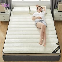 패밀리침대 돌침대 인견 라텍스 여름 토퍼 메모리폼 10cm 쿨, 라텍스-라이트베이지 화이트 약 6.5cm, 0.8*1.9m 맞춤(베개심 배달)