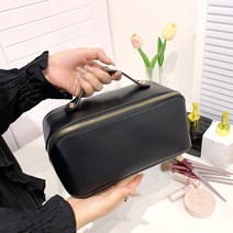 칠시 대용량 여행용 화장품 파우치, 블랙