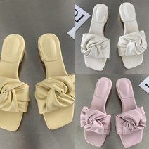 3cm 꼬임 매듭 주름 슬리퍼 뮬 샌들힐