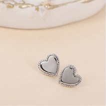 클루(CLUE) 당일배송 하트 통통 매트 실버 귀걸이 CLER20312PWS