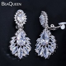 클립귀걸이 Beaqueen 멋진 aaa 큐빅 지르코니아 스톤 비