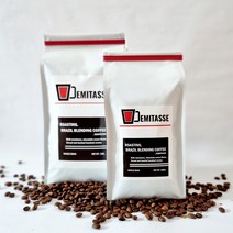 데미타세 브라질 블랜딩 로스팅 원두 커피 홀빈 원두납품 도매 선물, 홀빈(분쇄안함), 1kg, 1개