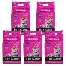 테비 두부왕 고양이 두부모래 7L X 5개 고양이모래, 복숭아 7L X 5개