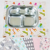 식판매트 도시락매트 식판파우치 식판주머니 유치원 어린이집 유아 여벌옷파우치 방수파우치 식탁매트 봉봉뽀드미엘 입학 준비물 답례품 단체주문, 식판파우치XL사이즈, 체크/그레이