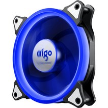 Aigo-D1 PC 케이스 팬 쿨러 냉각 LED 컴퓨터 12V 쿨링 120mm 팬 이중 링 조용하고 쉬운 설치, 06 AURORA BLUE