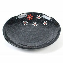멜라민 그릇 반찬 접시 식기 원형 접시 꽃무늬 17.7cm, 단풍DS-5631