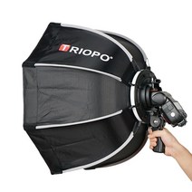 소프트 박스 조명 조명판 촬영 유투브 배경천 triopo 5565cm 우산 softbox 휴대용 야외 octagon for godox v860ii tt600 tt685 iii, 65cm