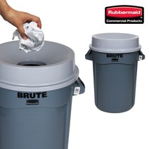 러버메이드 러버메이드 벤티드브루트+천공형뚜껑 세트 대용량휴지통 쓰레기통(121L), 흰색, 1) 벤티드 브루트