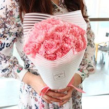플라로마 어버이날 카네이션 생화 10송이+화병+감사카드 꽃다발 예약배송 당일발송가능 5/4일 5/6일 수령, 핑크