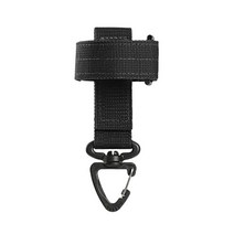 Molle 키 체인 헤비 듀티 소방관 장갑 스트랩 미니 카라비너 클립 후크 높이 캠핑 작업을 위한 조정 가능한 홀더 행거, CN, [02] Black