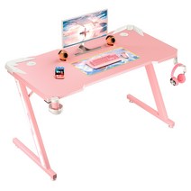 [계산테이블] 호몰HOMALL 게이밍 테이블 공부 사무용 컴퓨터 책상 1100cm 1인용, 핑크