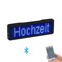 LED전광판 LED간판 홍보용 블루투스 LED 이름 DIY 프로그래밍 가능한 스크롤링 메시지 보드 다국어 미니 태그 패턴 디스플레이 파티 미팅용, 7.new blue