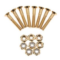 SJSHOP Longboard 스케이트 보드 데크 용 2x8 세트 장착 나사 볼트 너트 교체, 황금, 탄소강