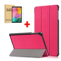 삼성 갤럭시탭A7 10.4 스마트케이스 + 9H강화유리필름 SM-T500 SM-T505 SM-T505N, 핫핑크+ 9H강화유리필름