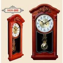 괘종시계 빈티지 옛날 추시계 공예품 인테리어 장식품, 괘종 시계 레드브라운 A