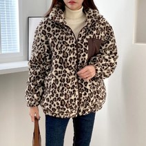 코지 여자 애니멀 호피무늬 캐주얼 퍼 후리스 점퍼