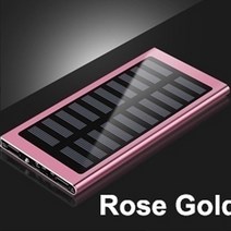 태양광 충전기 패널 태양열 30000mah 전원 은행 대용량 초박형 9mm with led 조명 외부 태양열 충전기 여행용 스마트 폰용 powerbank, 로즈 골드
