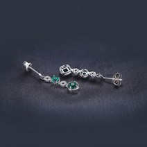 나노 에메랄드 925 스털링 실버 와이어 귀고리 파티 축의금 조품 파인 쥬얼리 액세서리