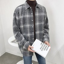 애드매이브 두꺼운 겨울 라드 체크 셔츠 오버핏 남방(2color)