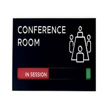 Kubik Letters Conference Room Sign with Slider for Dual Messages Room Status (Vacant or in Session), 1
