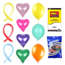 벌룬 꼬리 풍선 10+1 네오텍스 행사 운동회 이벤트 파티용품 생일 돌잔치 브라이더샤워 프로포즈 가게 오픈 축하 깜짝, 벌룬 10인치매트블랙