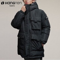 행텐 주니어 포켓 포인트 덕다운 롱패딩 점퍼-PI9N071380349