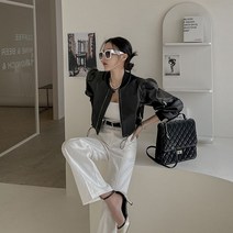 다바걸 엘락스레더크롭점퍼