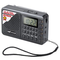 휴대용라디오 미니라디오 효도라디오 풀밴드 라디오 휴대용 FMAMSW 수신기 충전식 TFUSB 음악 플레이어 LCD, 01 Black
