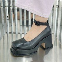 헤이 안정적인 청키힐의 가보시 펌프스(8cm)메리제인 고퀄리티