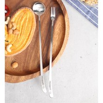 스텐 롱머들러 디저트 롱스푼 롱포크 2개 모임용 홈카페 집들이, 포크(토끼)