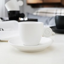 데미타세 데미타세잔 도피오잔 싱글찻잔 호텔커피잔 미니 90ml 간결한 블랙 화이트 매트 라이트 비터 커피, 02 White Matte_01 90cc