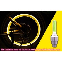 전조등 라이트 후미등 자전거배터리없이 2Pcs 자전거 빛 산악 자전거 자전거 조명 LED 타이어 타이어 밸브, 01 2pcs Yellow