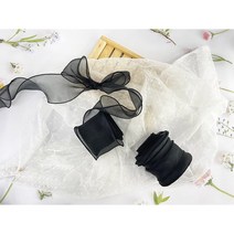 오간디 인타 리본 65mm 15 COLORS 10yd(9m), O08. 검정