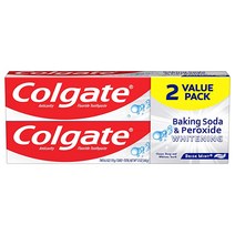 셀프치아미백 Colgate 베이킹 소다 및 과산화물 치약 미백 상쾌한 민트 향 치아 충치를 방지하고 하얀 치아를 위한 표면 얼룩 제거 6온스 튜브 2팩, [01] 2.5온스(6개들이 팩)