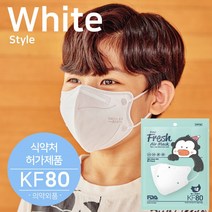 에버프레쉬 에어 새부리형 황사마스크 소형 KF80 화이트, 20개, 1개입