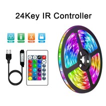 스마트무선블루투스태그 IOS 및 안드로이드 USB LED 스트립 조명 RGB 5050 2835 블루투스 앱 제어 유연한 램프 테이프 리본 다이오드 럭스 TV 백라이트 방 장식, 26.IR Controller  RGB 505010M