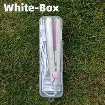 3 in 1 Hair Iron 플랫 아이언 스트레이트 닝 핫 빗 미니 전문 헤어 스트레이트 컬링 스타일링 도구, 플러그2, 화이트박스