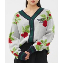 ROMANTIC CROWN 가드닝 베리 니트 가디건_라이트 그레이 GARDENING BERRY KNIT CARDIGAN_라이트