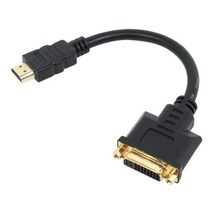 HDMI to DVI-I 듀얼링크 변환젠더 케이블형 블랙 15CM TV 모니터연결 젠더
