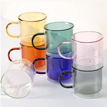 이중구조 내열유리 머그컵 350ml 2P세트, 엠버, 엠버