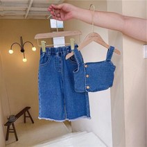 여아 봄 데일리룩 데님 상하복 3종 세트 블라우스 등원룩 외출복 나들이룩 가을 밴딩 청바지