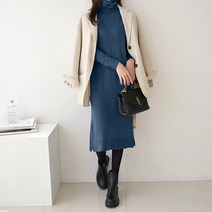 데일리앤 터틀넥 니트 원피스 알레소