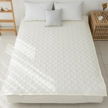 숙면에 눕다 고정밴드 알러지케어 순면 누빔 항균 침대패드 SS Q 슈퍼싱글 퀸, 크림 (순면)