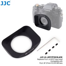 카메라 렌즈 마개 jjc 금속 렌즈 후드 사각 그늘 fujifilm xf 27mm f2.8 r wr 렌즈와 호환 fujifilm xt3 xt2 xt1 xt30 xt20 렌즈뚜껑, 없음